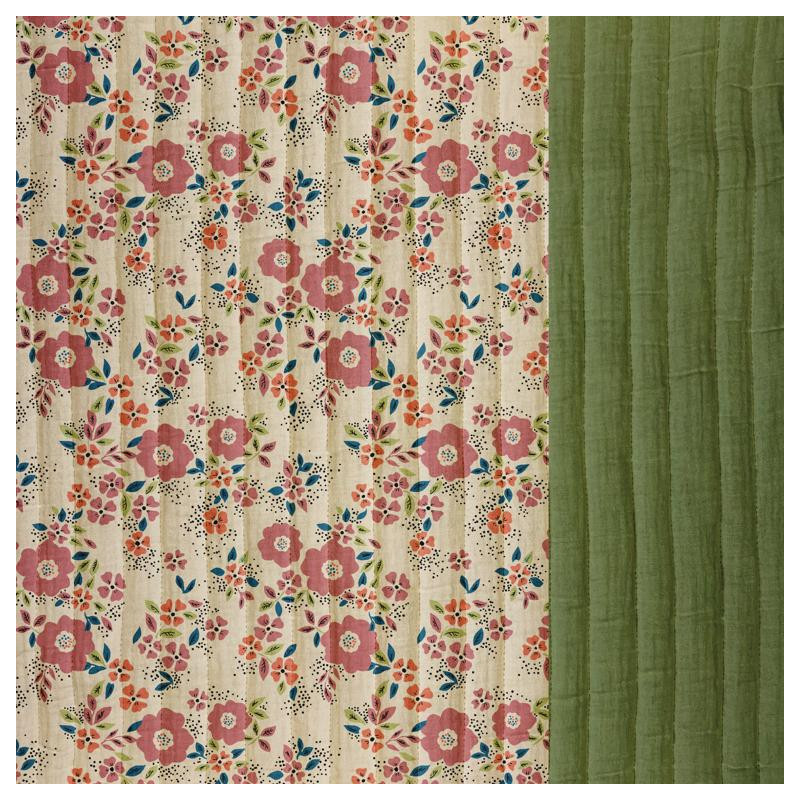 Printed Quilted Double Gauze OSCALIA / DGG UNIE Pebble / Fern